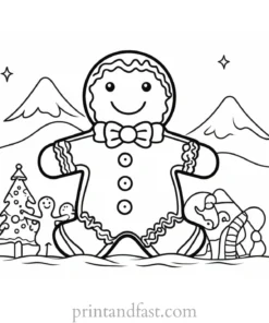 gingerbread coloring page with gingerbread man