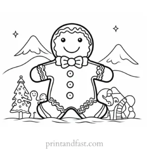 gingerbread coloring page with gingerbread man