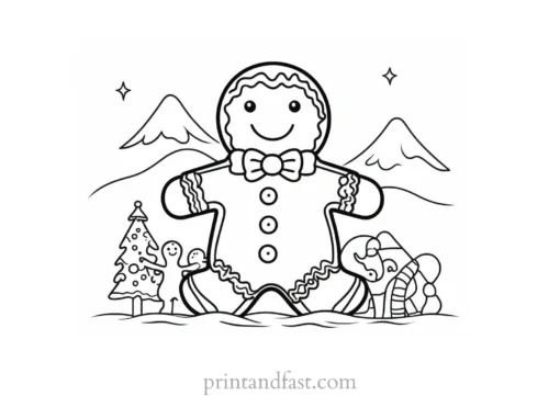 gingerbread coloring page with gingerbread man