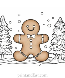 gingerbread coloring page with icing