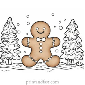 gingerbread coloring page with icing