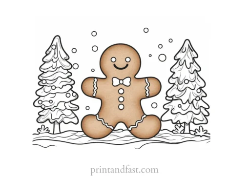 gingerbread coloring page with icing