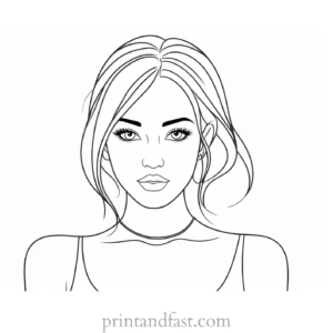 girl coloring page artistic