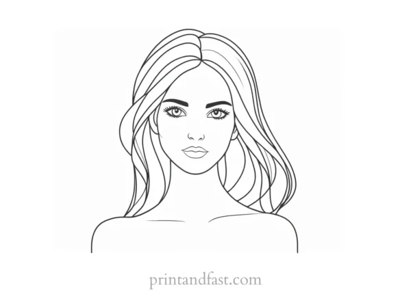 girl coloring page cartoon