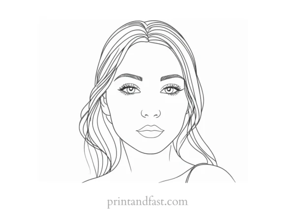 girl coloring page craft