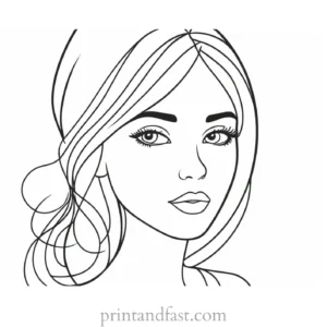 girl coloring page doodle