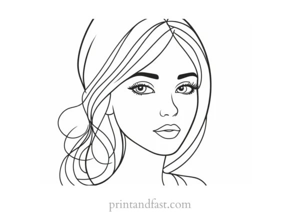 girl coloring page doodle