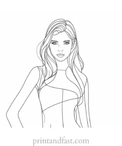 girl coloring page drawing