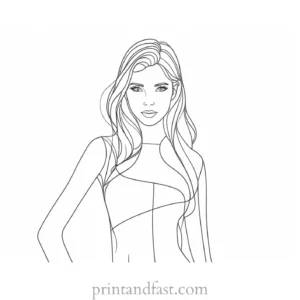 girl coloring page drawing