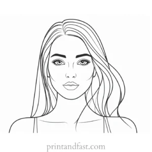 girl coloring page easy