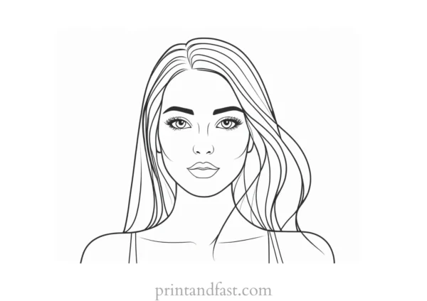 girl coloring page easy