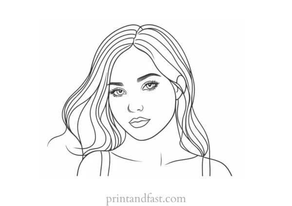 girl coloring page for kids