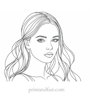 girl coloring page illustration