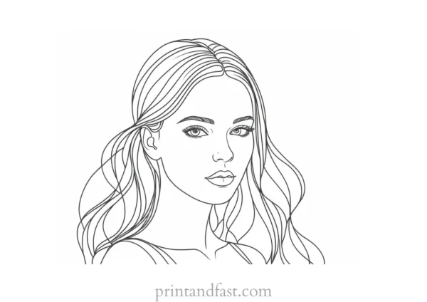 girl coloring page illustration