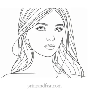 girl coloring page painting