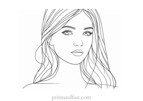 girl coloring page painting