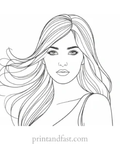 girl coloring page pattern