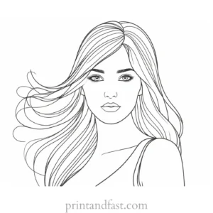 girl coloring page pattern