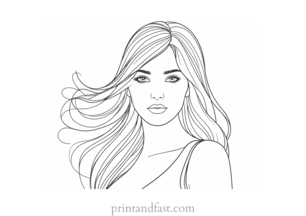 girl coloring page pattern