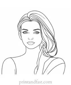 girl coloring page simple