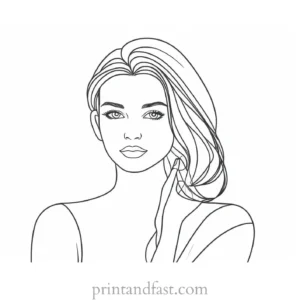 girl coloring page simple