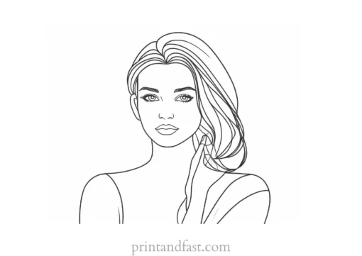 girl coloring page simple