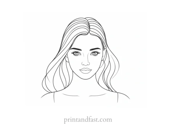 girl coloring page template