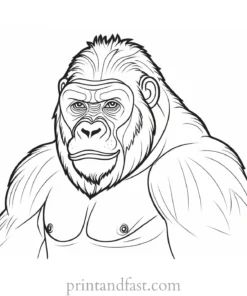 gorilla Coloring Page for Kids