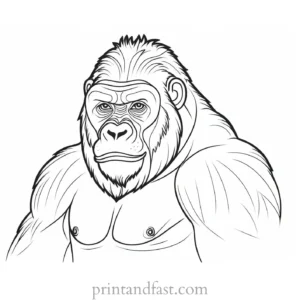 gorilla Coloring Page for Kids