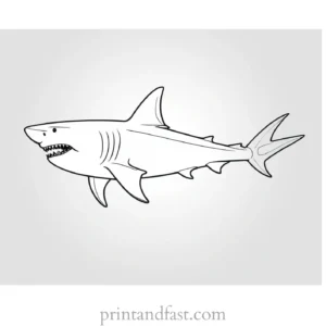 great white shark coloring page