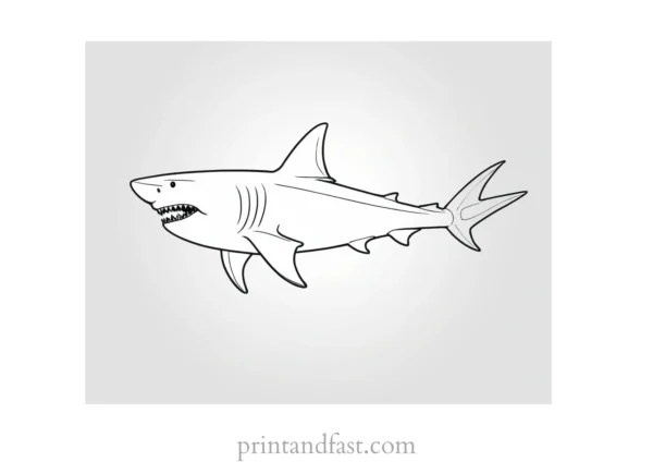 great white shark coloring page