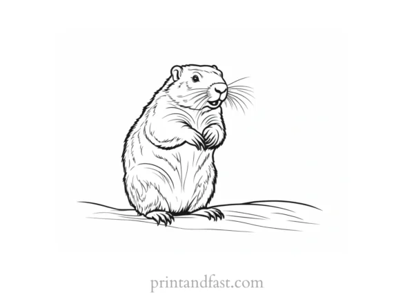 groundhog coloring page DIY