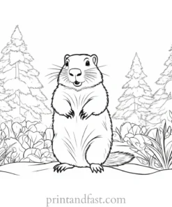 groundhog coloring page activity