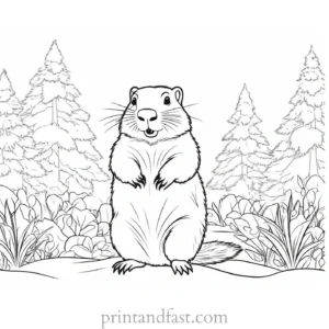 groundhog coloring page activity