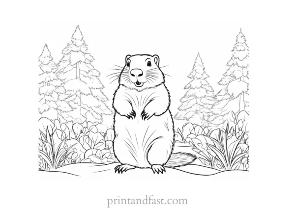 groundhog coloring page activity