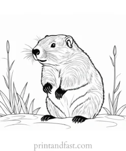 groundhog coloring page art