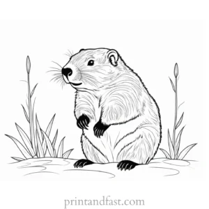 groundhog coloring page art