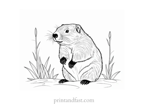 groundhog coloring page art