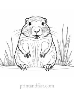 groundhog coloring page black and white