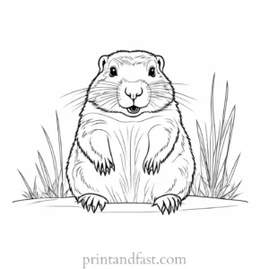 groundhog coloring page black and white