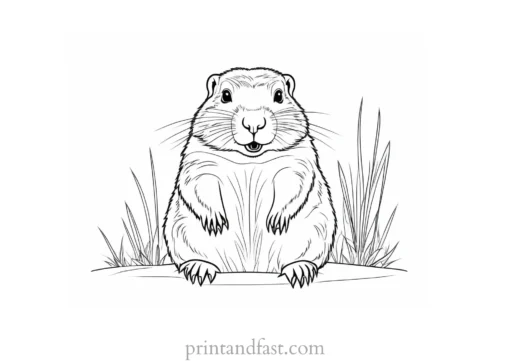 groundhog coloring page black and white