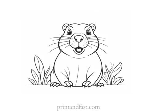 groundhog coloring page cartoon