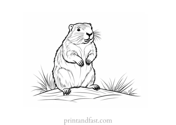 groundhog coloring page craft