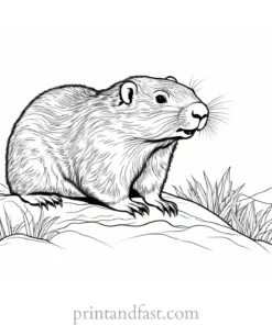 groundhog coloring page detailed