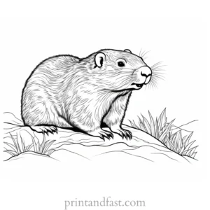 groundhog coloring page detailed