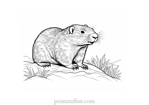 groundhog coloring page detailed