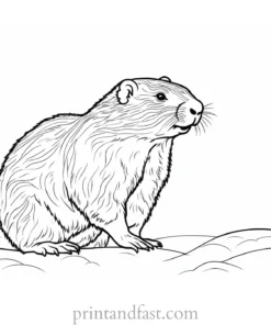 groundhog coloring page easy