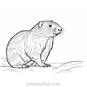 groundhog coloring page easy