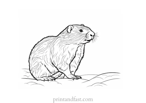 groundhog coloring page easy