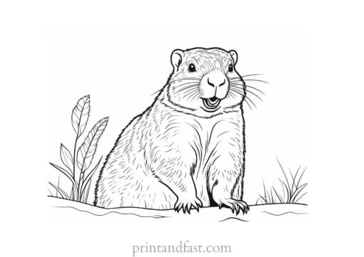 groundhog coloring page educational